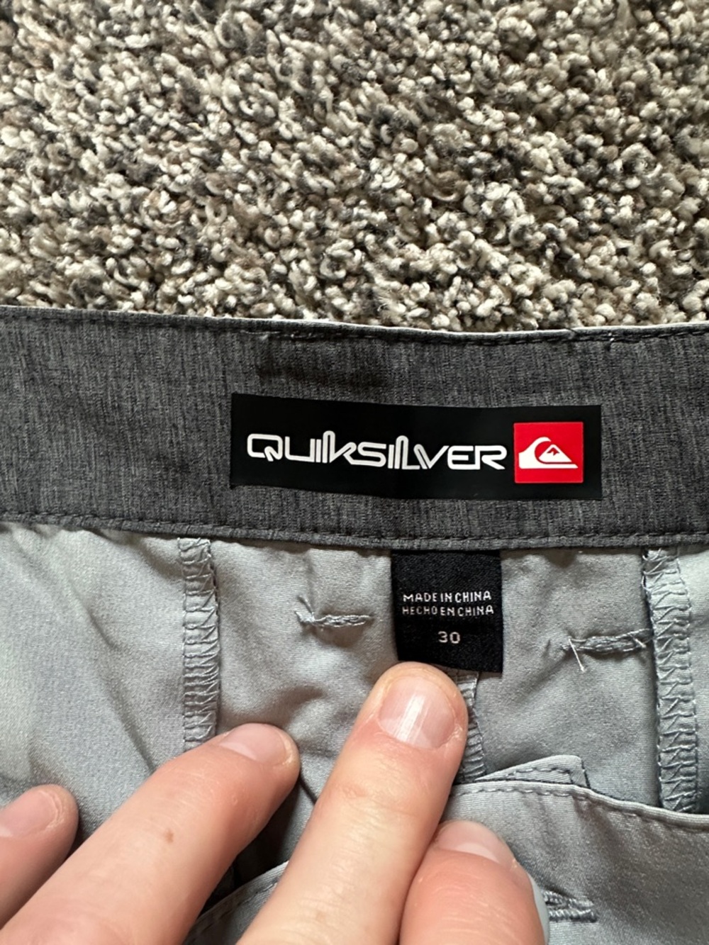 Quiksilver Men’s Light Gray Flat Front Shorts - Picture 2 of 4